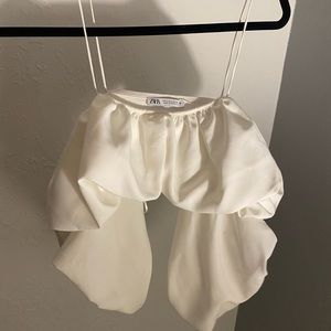 zara offshoulder croptop ruffle top